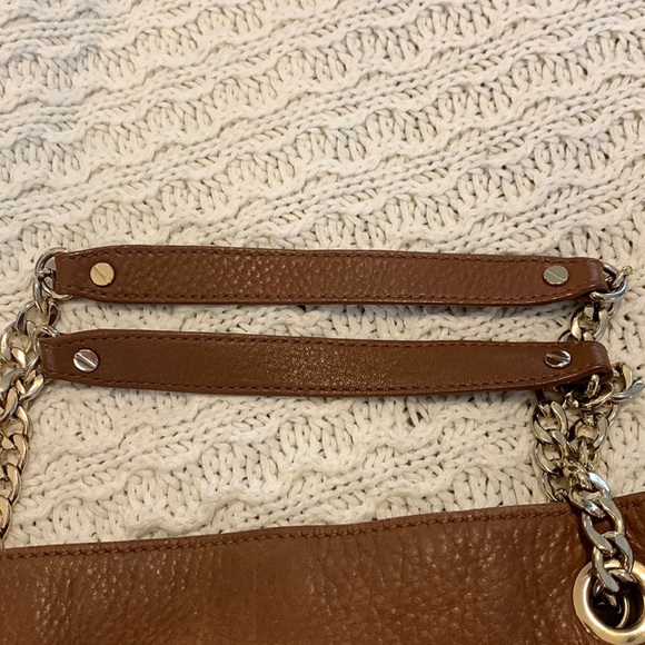 EUC Michael Kors classic brown Pebbled Leather dual Crossbody/shoulder bag - Picture 8 of 14